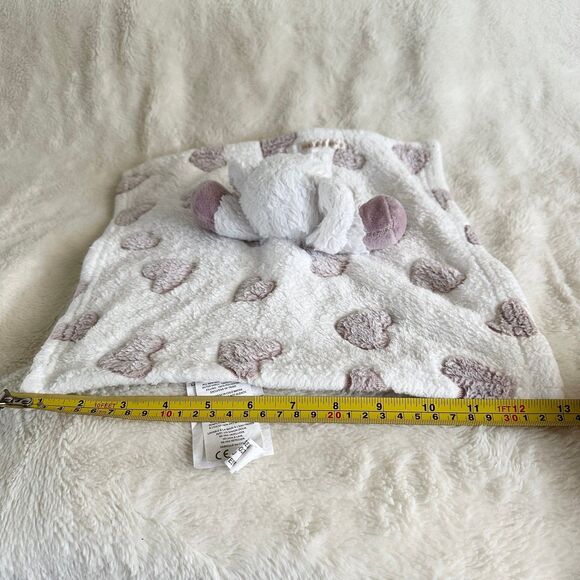 Blankets and Beyond Elephant Baby Security Blanket Lovey Plush Pink Hearts - Picture 6 of 6